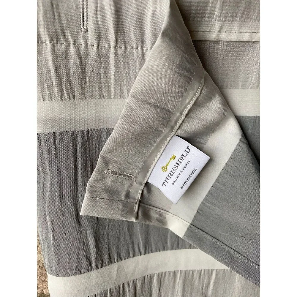 Threshold Blocked Striped Shower Curtain